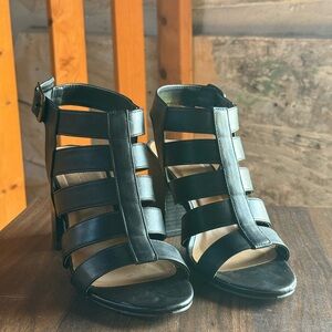 BAMBOO Black Gladiator Heels